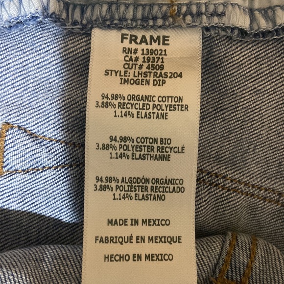 Frame Denim Le High Straight Raw Edge Side Slit in Imogen Dip Size 31 LHSTRAS204 - Picture 11 of 11